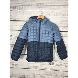 Columbia Puffer Jacket Kids Medium (10-12) Blue Hooded Lightweight Winter Coat